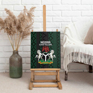 Nigeria Football Canvas Wall Art Go Super Falcons African Pattern