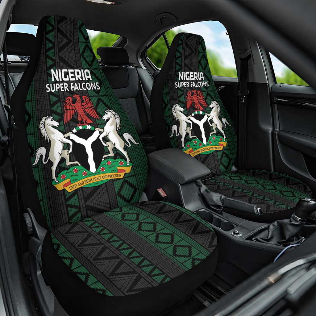 Nigeria Football Car Seat Cover Go Super Falcons African Pattern