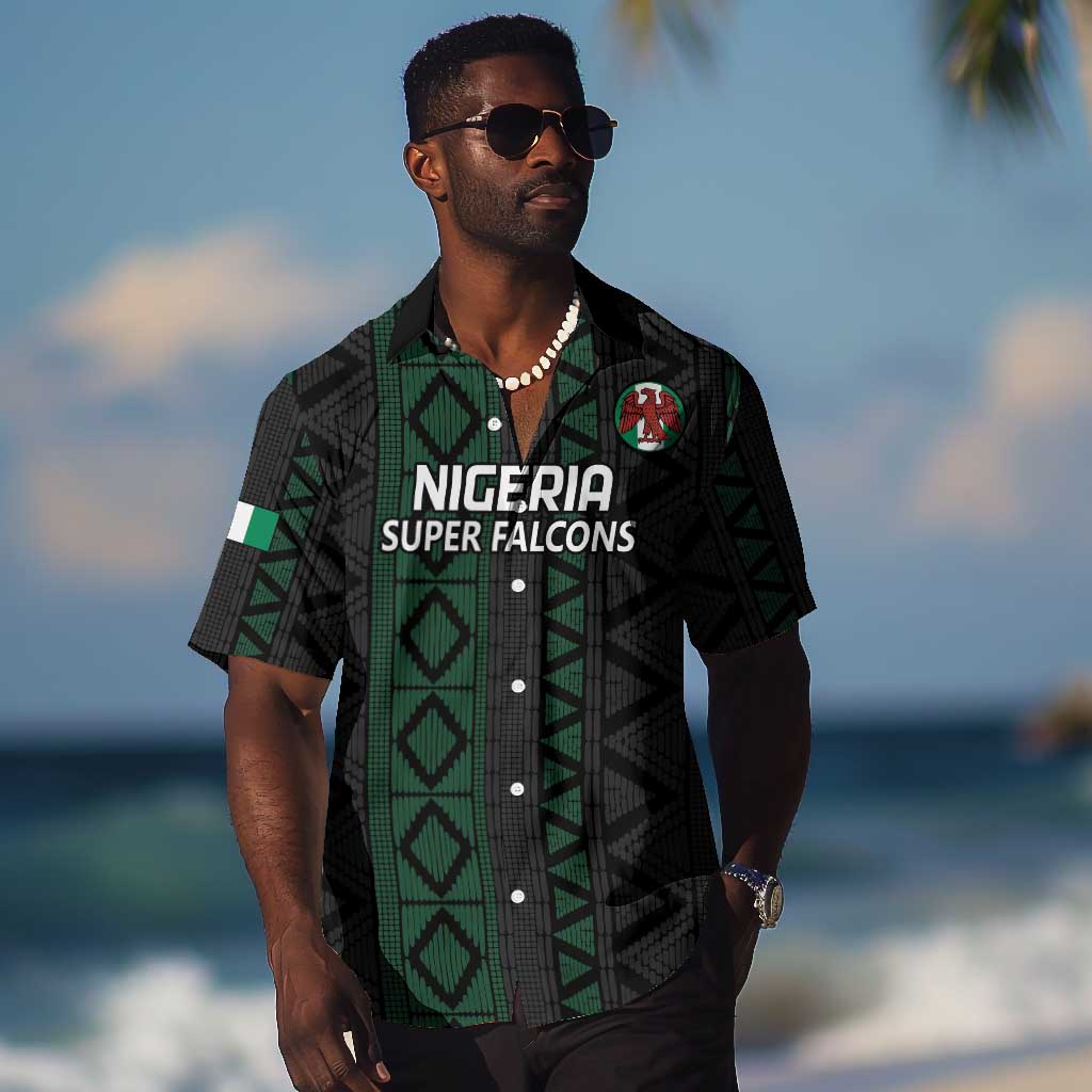 Custom Nigeria Football Hawaiian Shirt Go Super Falcons African Pattern