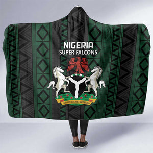 Nigeria Football Hooded Blanket Go Super Falcons African Pattern