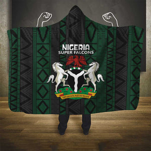 Nigeria Football Hooded Blanket Go Super Falcons African Pattern