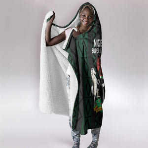 Nigeria Football Hooded Blanket Go Super Falcons African Pattern