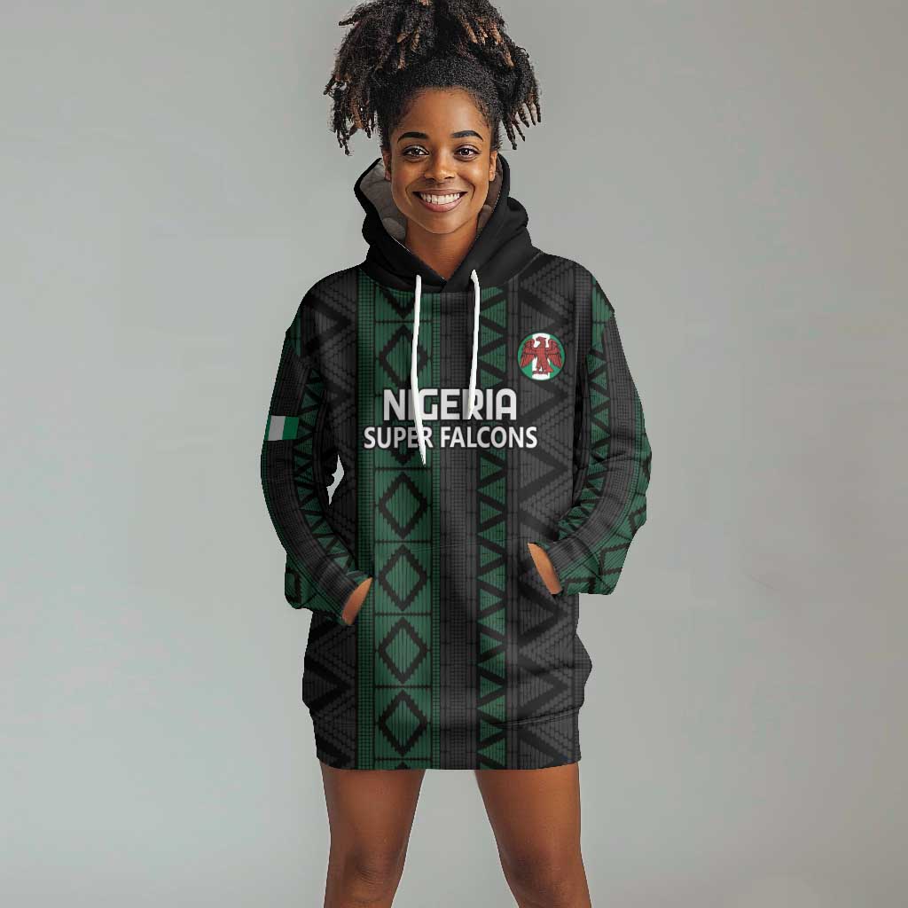 Custom Nigeria Football Hoodie Dress Go Super Falcons African Pattern