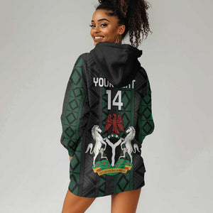 Custom Nigeria Football Hoodie Dress Go Super Falcons African Pattern