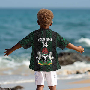 Custom Nigeria Football Kid Hawaiian Shirt Go Super Falcons African Pattern