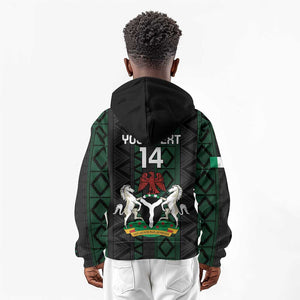 Custom Nigeria Football Kid Hoodie Go Super Falcons African Pattern