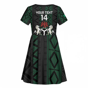 Custom Nigeria Football Kid Short Sleeve Dress Go Super Falcons African Pattern