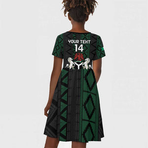 Custom Nigeria Football Kid Short Sleeve Dress Go Super Falcons African Pattern