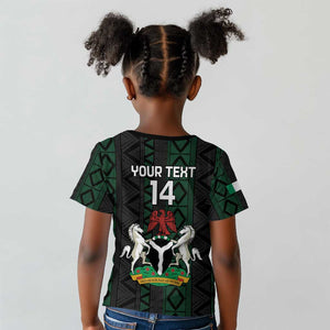 Custom Nigeria Football Kid T shirt Go Super Falcons African Pattern