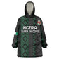 Custom Nigeria Football KId Wearable Blanket Hoodie Go Super Falcons African Pattern