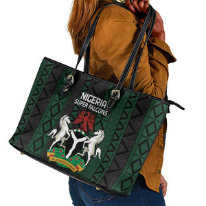 Nigeria Football Leather Tote Bag Go Super Falcons African Pattern