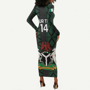 Custom Nigeria Football Long Sleeve Bodycon Dress Go Super Falcons African Pattern