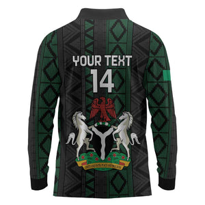 Custom Nigeria Football Long Sleeve Polo Shirt Go Super Falcons African Pattern