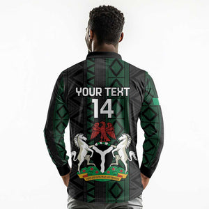 Custom Nigeria Football Long Sleeve Polo Shirt Go Super Falcons African Pattern