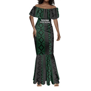 Custom Nigeria Football Mermaid Dress Go Super Falcons African Pattern