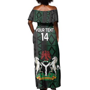 Custom Nigeria Football Off Shoulder Maxi Dress Go Super Falcons African Pattern