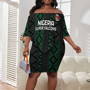 Custom Nigeria Football Off Shoulder Short Dress Go Super Falcons African Pattern LT14