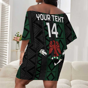 Custom Nigeria Football Off Shoulder Short Dress Go Super Falcons African Pattern LT14