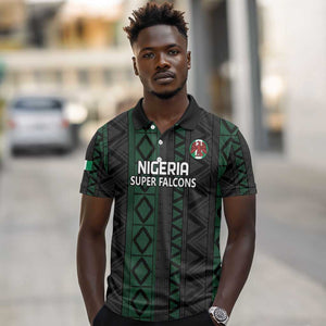 Custom Nigeria Football Polo Shirt Go Super Falcons African Pattern