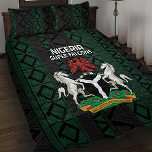 Nigeria Football Quilt Bed Set Go Super Falcons African Pattern