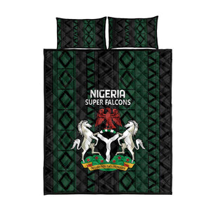 Nigeria Football Quilt Bed Set Go Super Falcons African Pattern