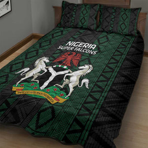 Nigeria Football Quilt Bed Set Go Super Falcons African Pattern