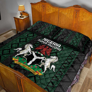 Nigeria Football Quilt Bed Set Go Super Falcons African Pattern