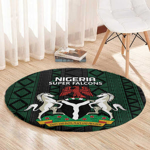 Nigeria Football Round Carpet Go Super Falcons African Pattern