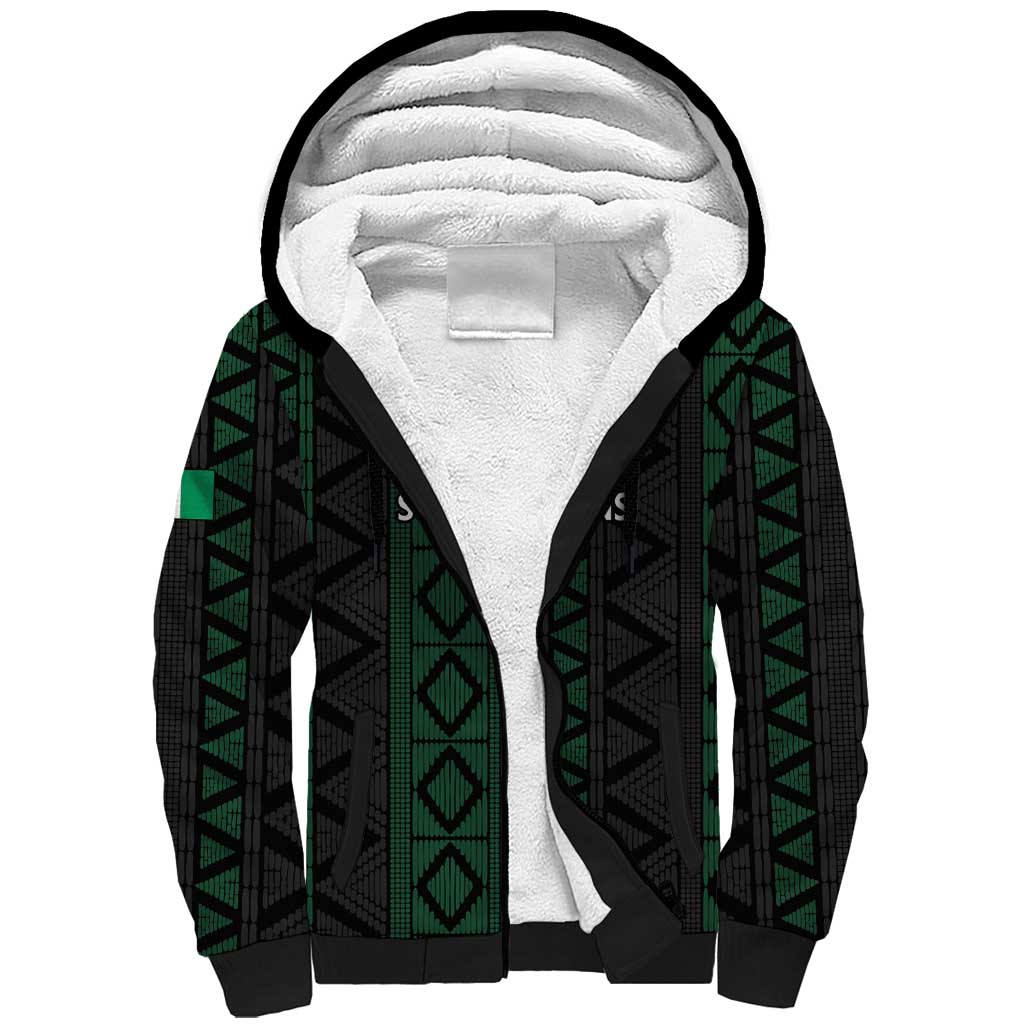 Custom Nigeria Football Sherpa Hoodie Go Super Falcons African Pattern