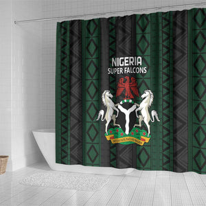 Nigeria Football Shower Curtain Go Super Falcons African Pattern