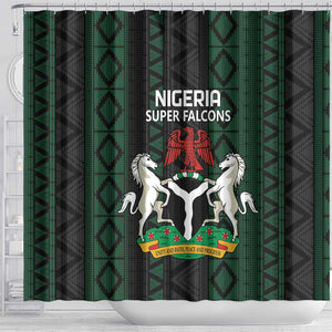 Nigeria Football Shower Curtain Go Super Falcons African Pattern