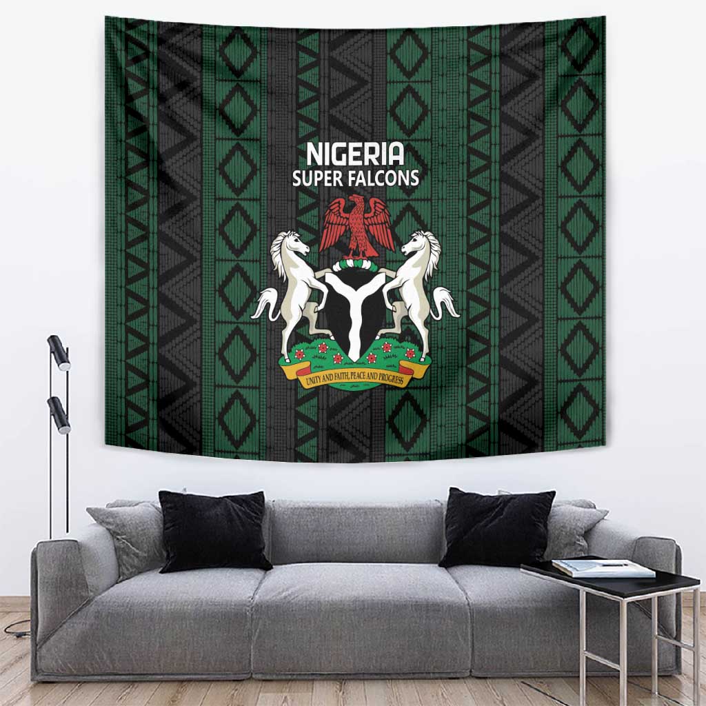 Nigeria Football Tapestry Go Super Falcons African Pattern