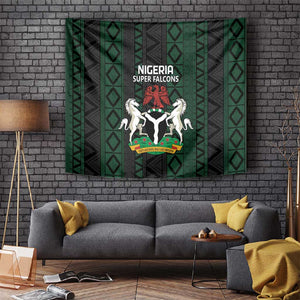 Nigeria Football Tapestry Go Super Falcons African Pattern