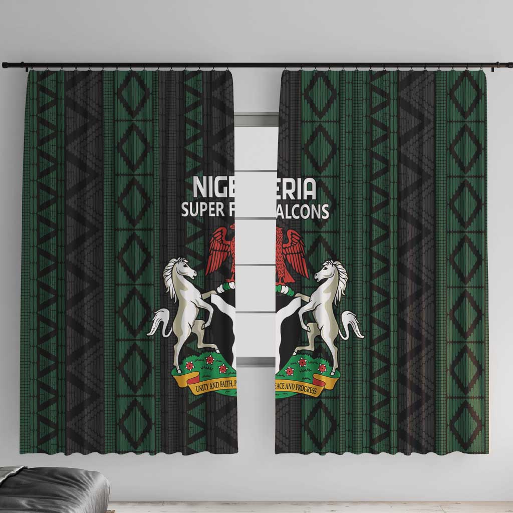 Nigeria Football Window Curtain Go Super Falcons African Pattern