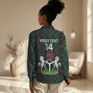 Custom Nigeria Football Women Casual Shirt Go Super Falcons African Pattern