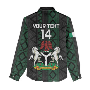 Custom Nigeria Football Women Casual Shirt Go Super Falcons African Pattern