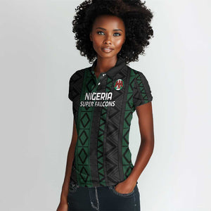 Custom Nigeria Football Women Polo Shirt Go Super Falcons African Pattern