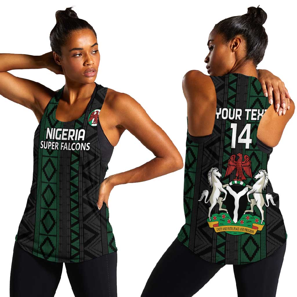 Custom Nigeria Football Women Racerback Tank Go Super Falcons African Pattern