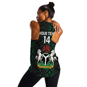 Custom Nigeria Football Women Racerback Tank Go Super Falcons African Pattern