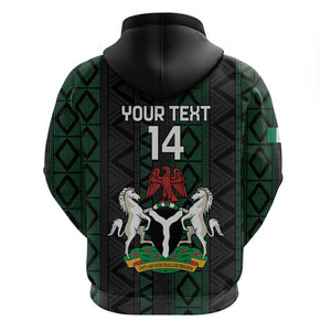 Custom Nigeria Football Zip Hoodie Go Super Falcons African Pattern