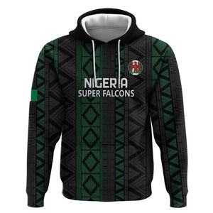 Custom Nigeria Football Zip Hoodie Go Super Falcons African Pattern