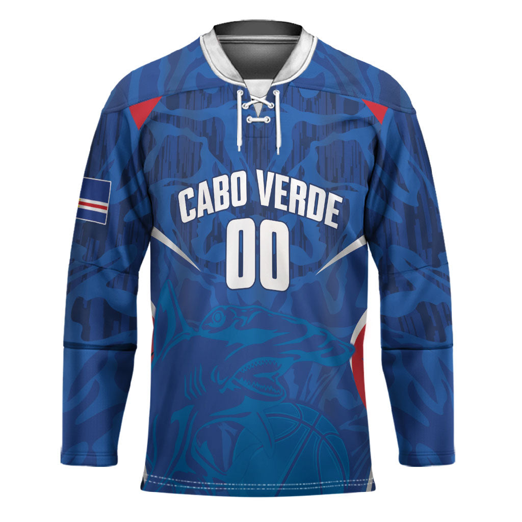 Cape Verde Basketball 2026 Custom Hockey Jersey Come On Hammer Sharks