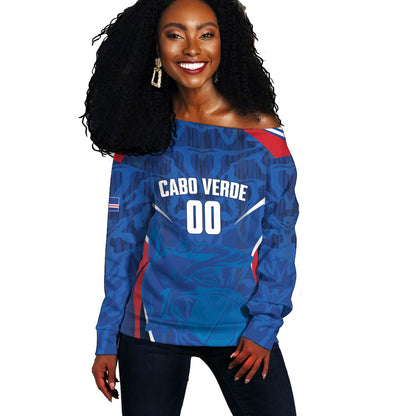 Cape Verde Basketball 2026 Custom Off Shoulder Sweater Come On Hammer Sharks