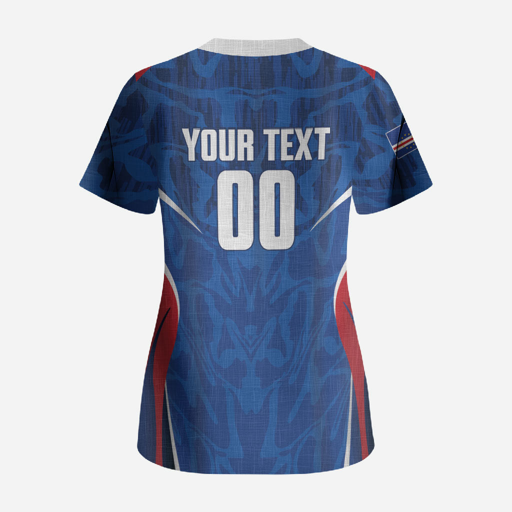 Cape Verde Basketball 2026 Custom Scrub Top Come On Hammer Sharks