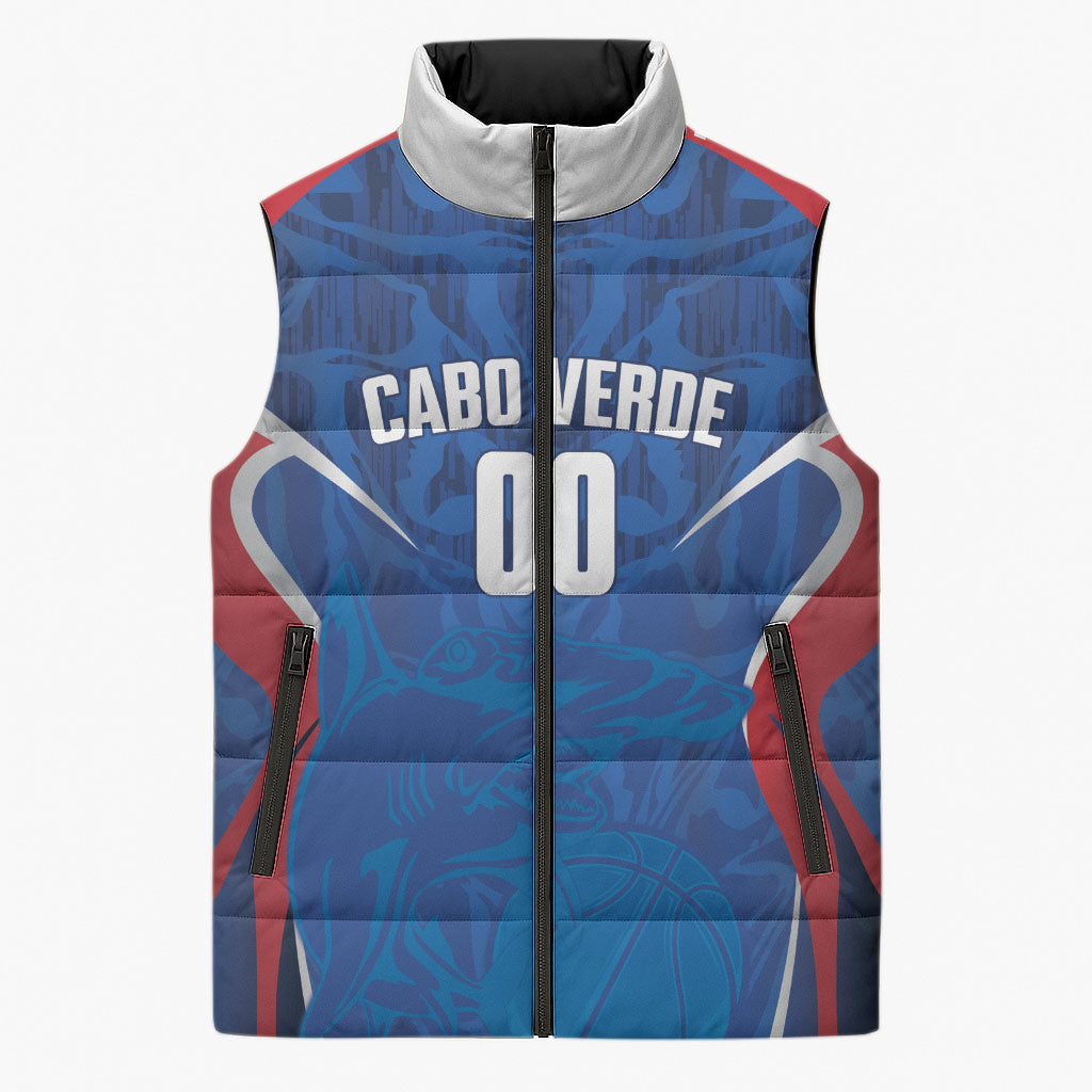 Cape Verde Basketball 2026 Custom Sleeveless Puffer Jacket Come On Hammer Sharks