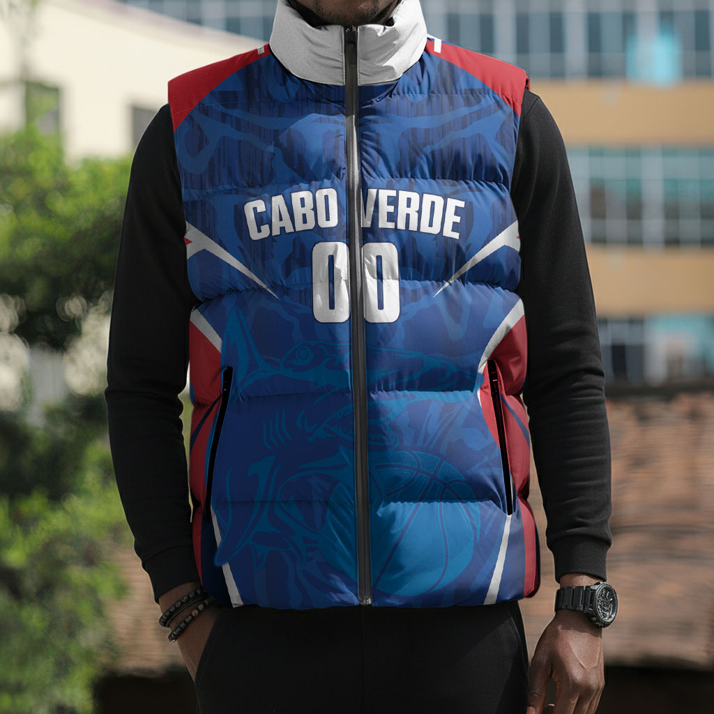 Cape Verde Basketball 2026 Custom Sleeveless Puffer Jacket Come On Hammer Sharks