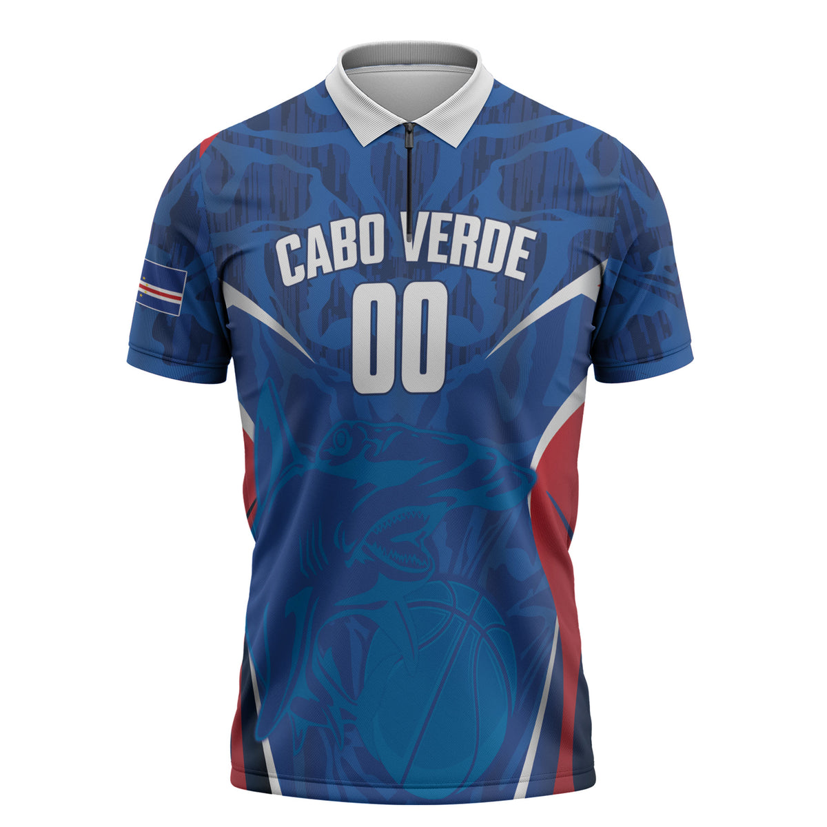 Cape Verde Basketball 2026 Custom Zipper Polo Shirt Come On Hammer Sharks
