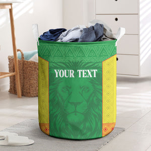 Senegal Basketball 2026 Custom Laundry Basket Come On Lions African Pattern