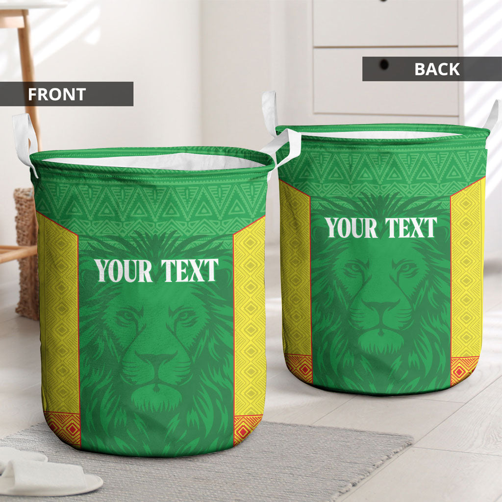 Senegal Basketball 2026 Custom Laundry Basket Come On Lions African Pattern