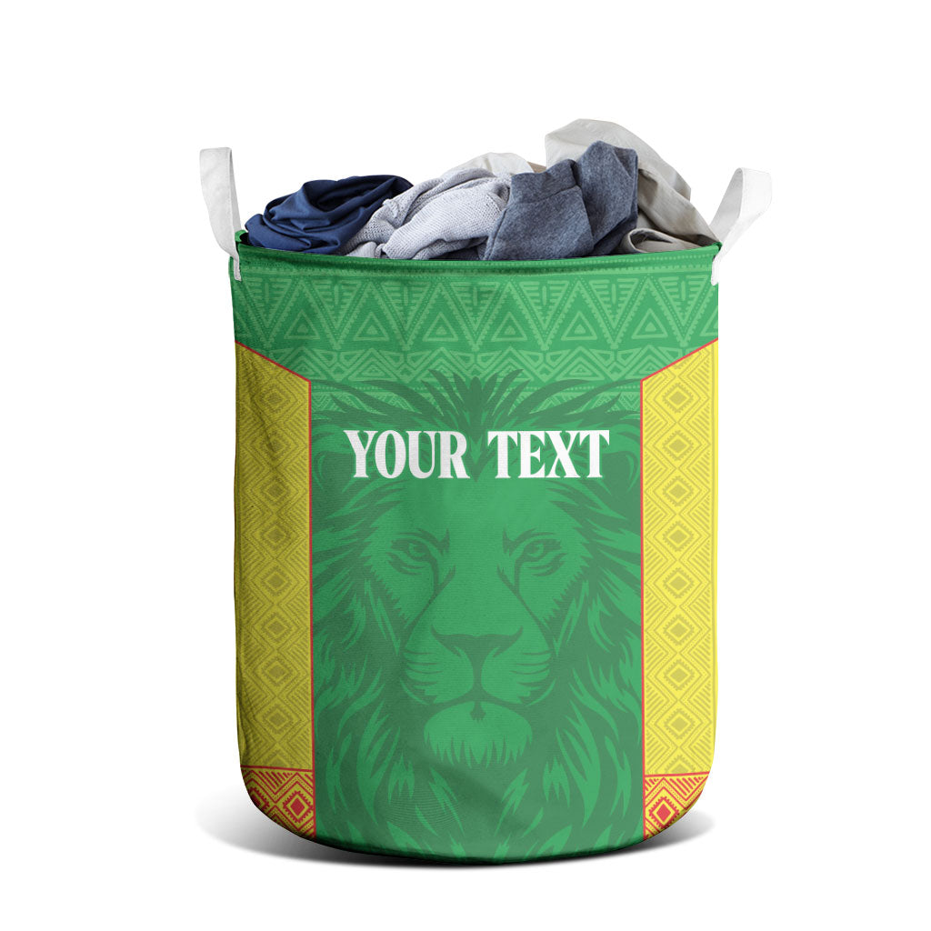Senegal Basketball 2026 Custom Laundry Basket Come On Lions African Pattern